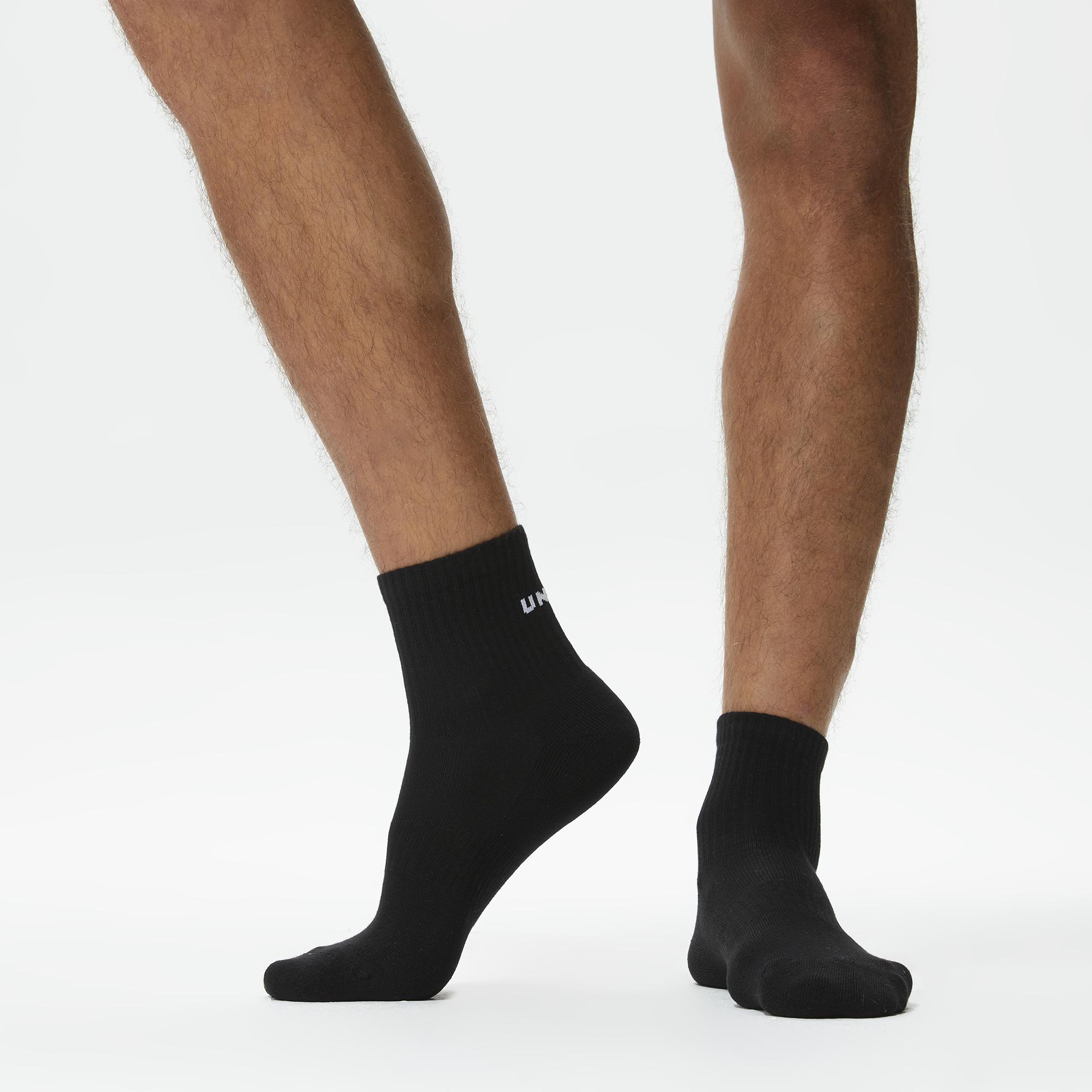 UNITED4 Classic Unisex Siyah/Beyaz 2'li Çorap