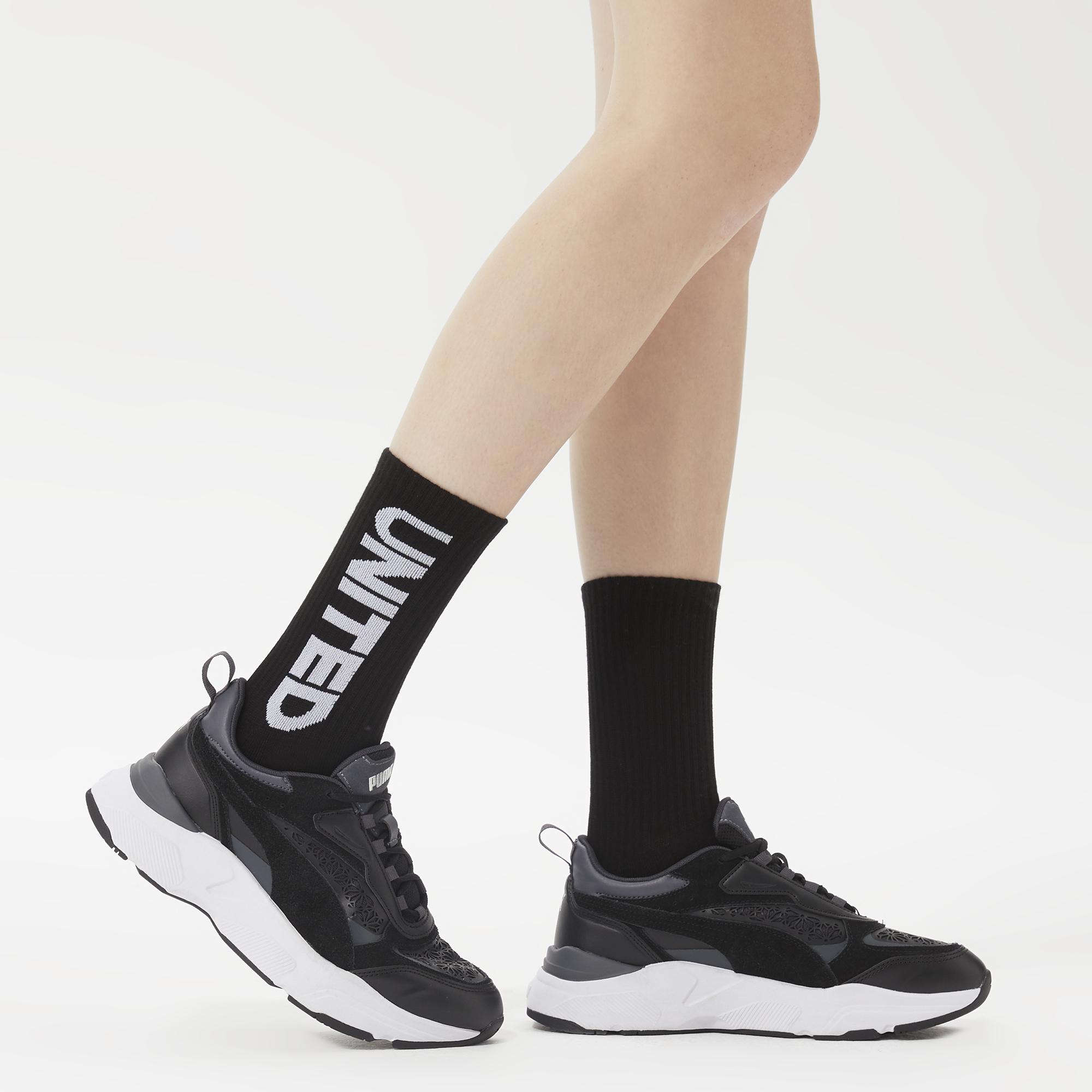 UNITED4 Unisex Siyah Çorap