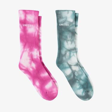  UNITED4 Unisex Pembe/Yeşil 2'li Çorap