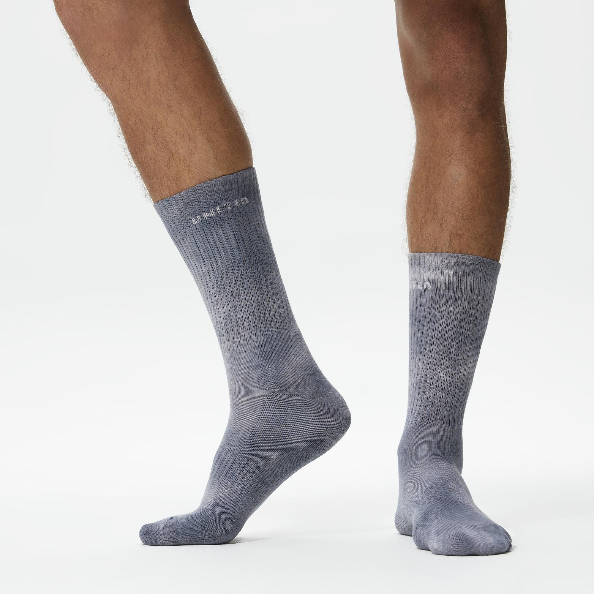 UNITED4 Unisex Gri/Kahverengi 2'li Çorap