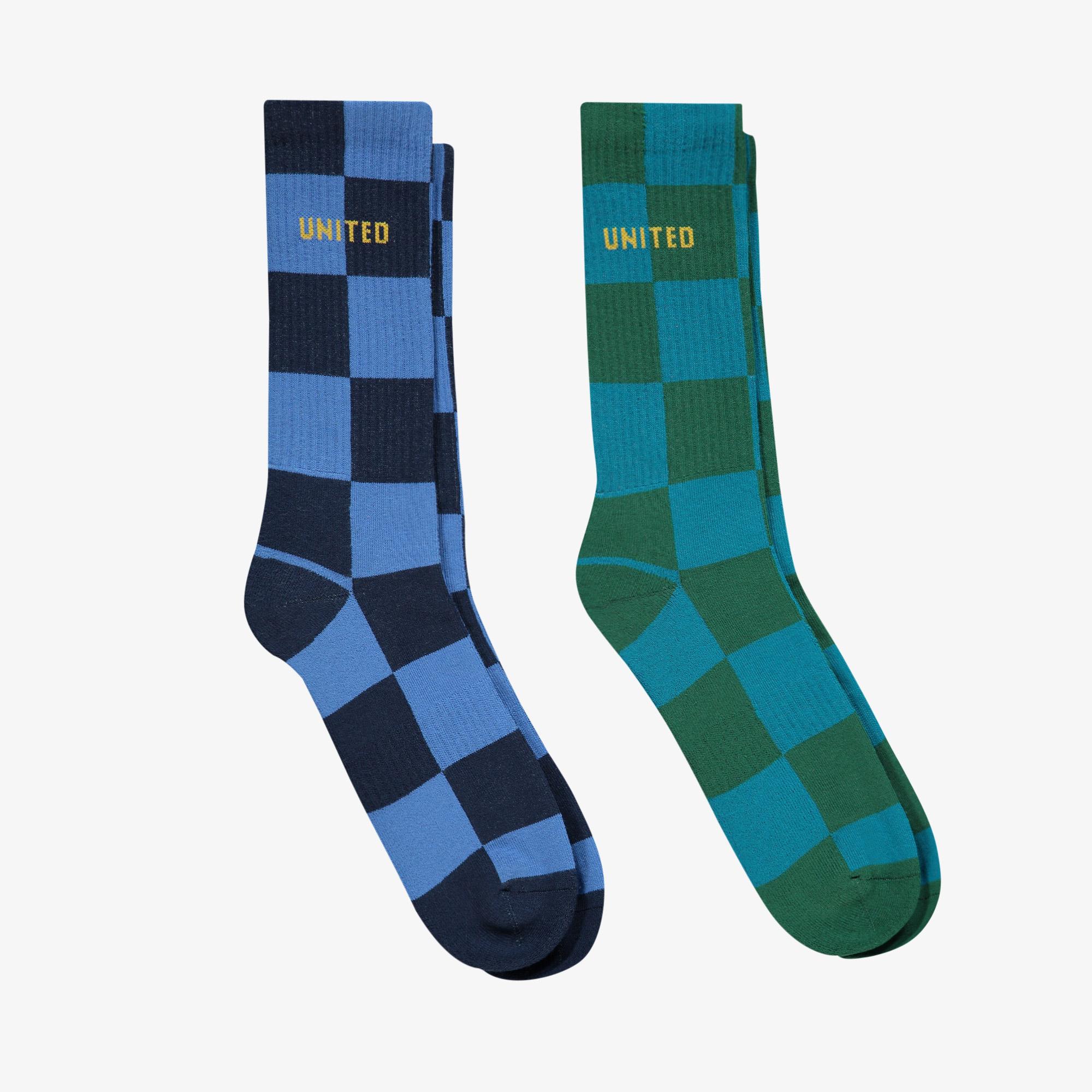 UNITED4 Street Crew Erkek Yeşil/Lacivert 2'li Çorap