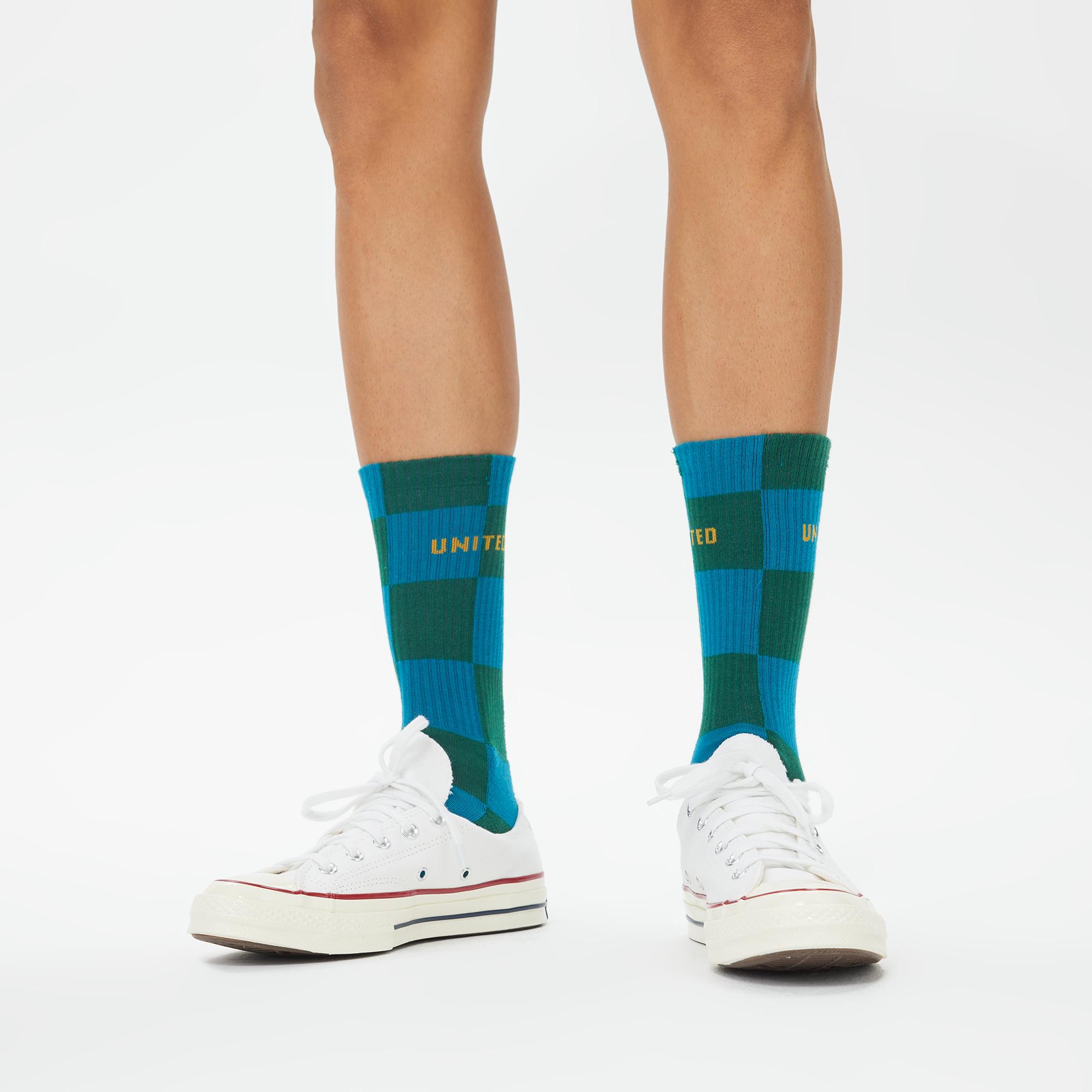 UNITED4 Street Crew Erkek Yeşil/Lacivert 2'li Çorap