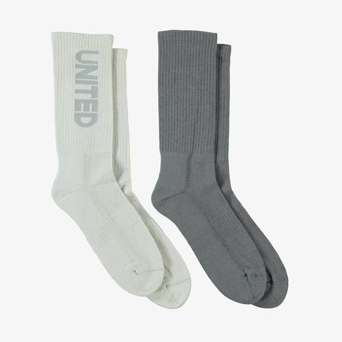  UNITED4 Unisex Gri 2'li Çorap