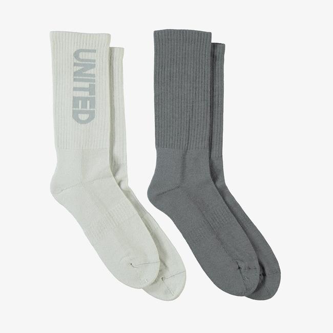  UNITED4 Unisex Gri 2'li Çorap