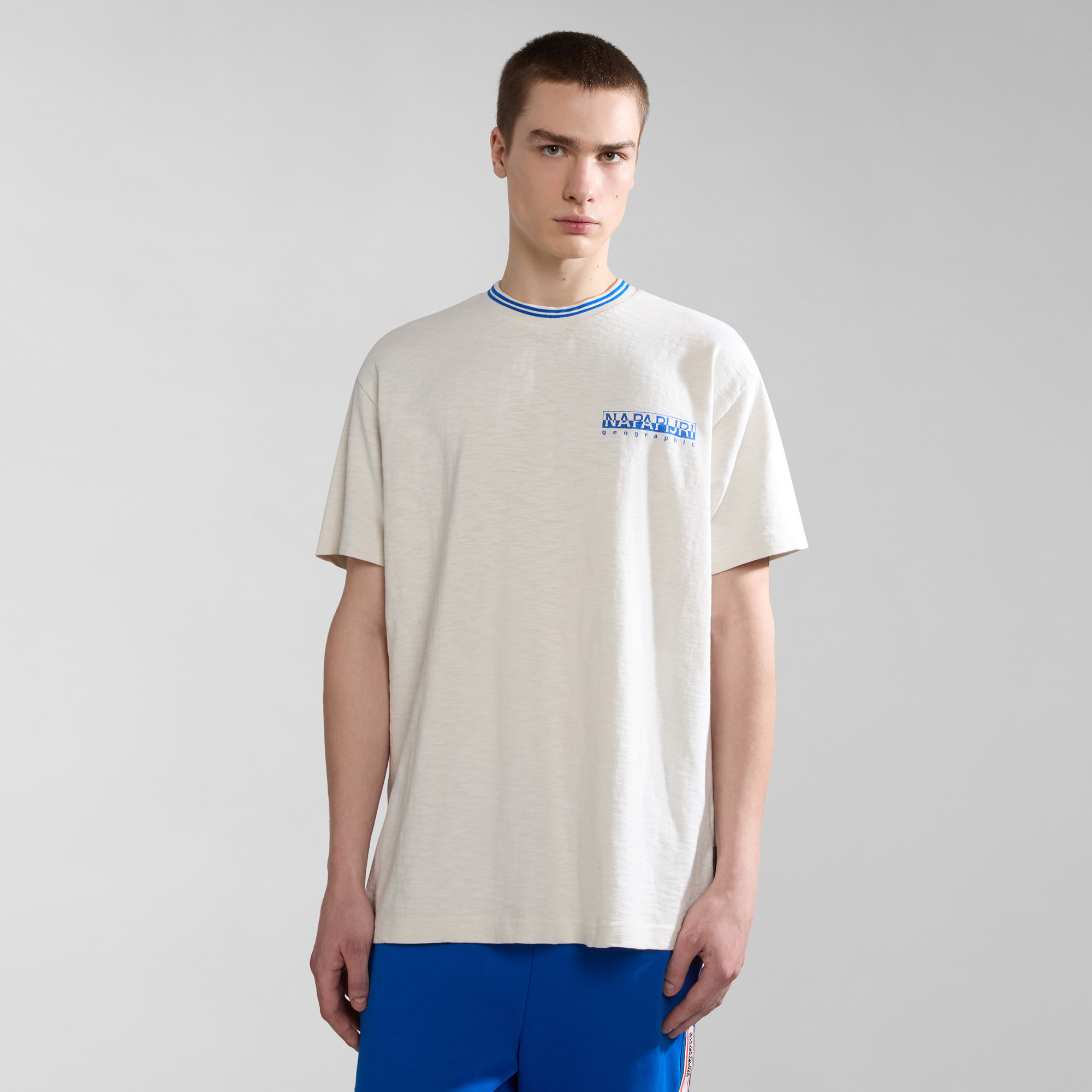  Napapijri S-Grober Erkek Beyaz T-Shirt