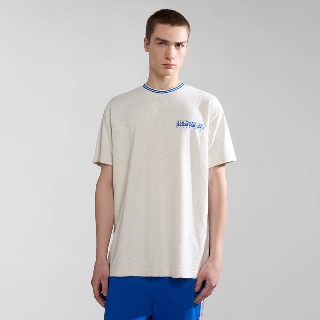  Napapijri S-Grober Erkek Beyaz T-Shirt