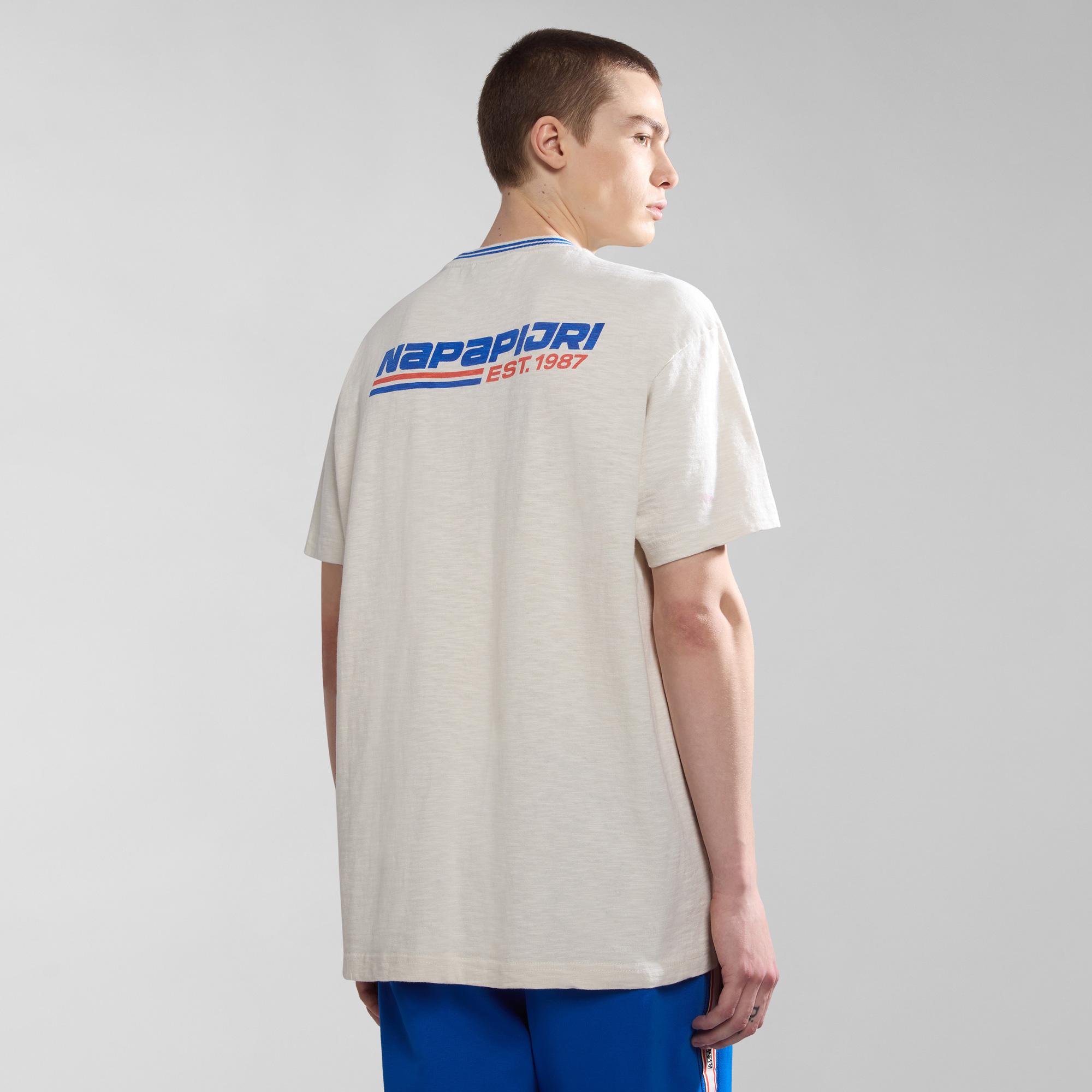 Napapijri S-Grober Erkek Beyaz T-Shirt