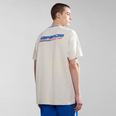  Napapijri S-Grober Erkek Beyaz T-Shirt