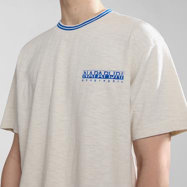  Napapijri S-Grober Erkek Beyaz T-Shirt