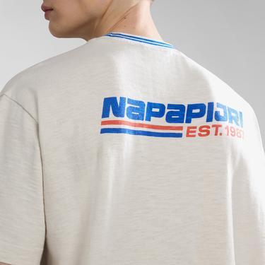  Napapijri S-Grober Erkek Beyaz T-Shirt