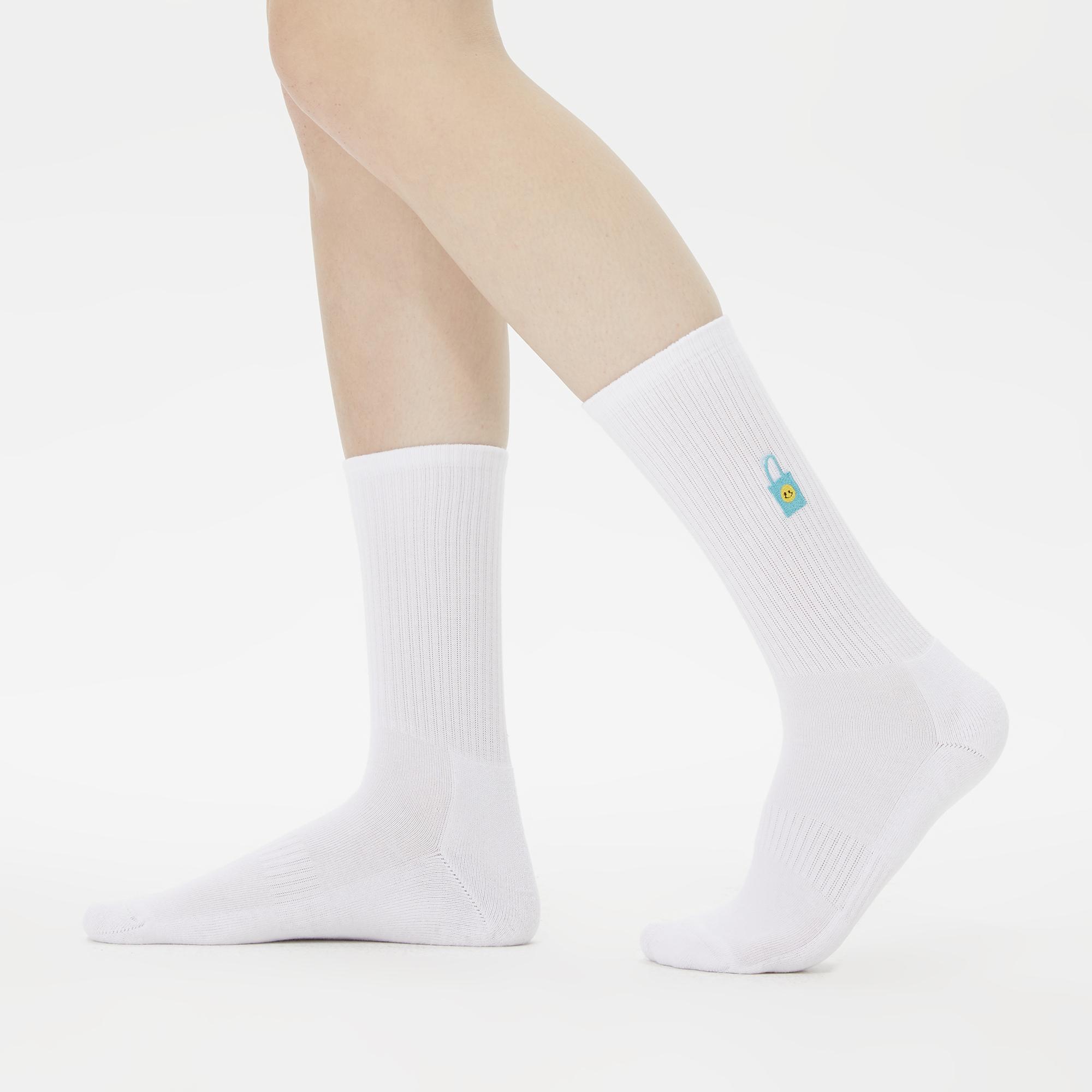 United4 Nakışlı Kadın Beyaz Çorap