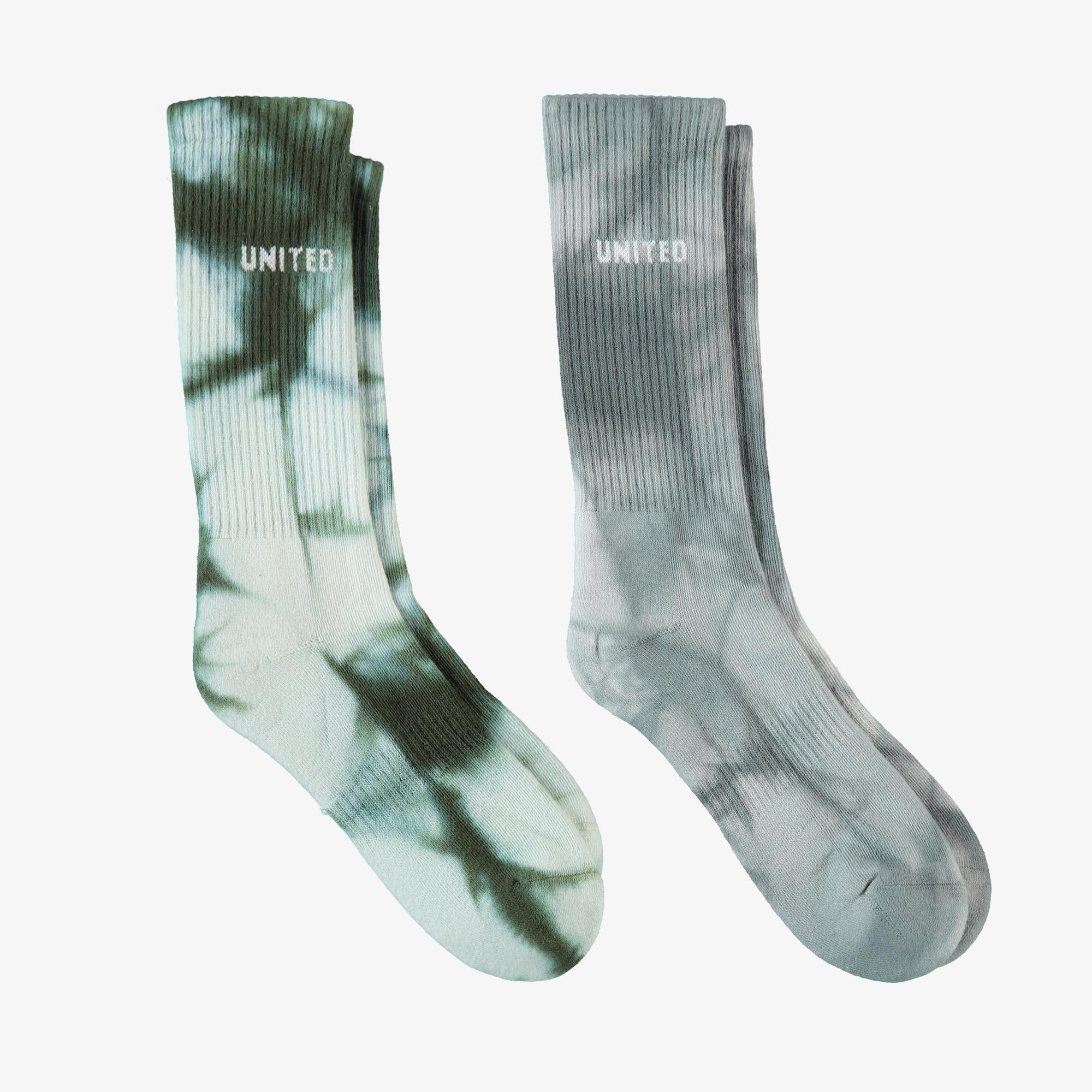 UNITED4 Unisex Gri/Yeşil 2'li Çorap