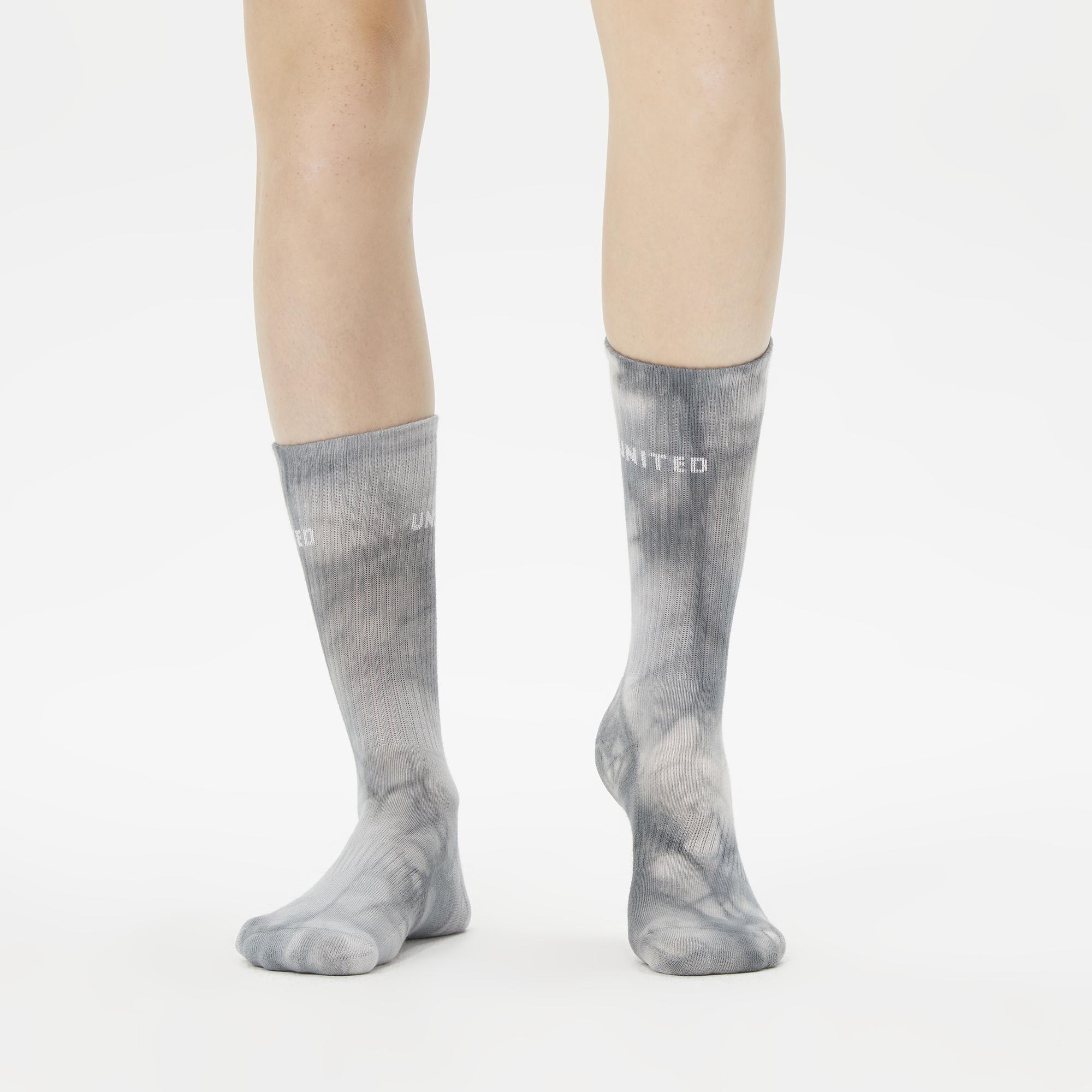 UNITED4 Unisex Gri/Yeşil 2'li Çorap