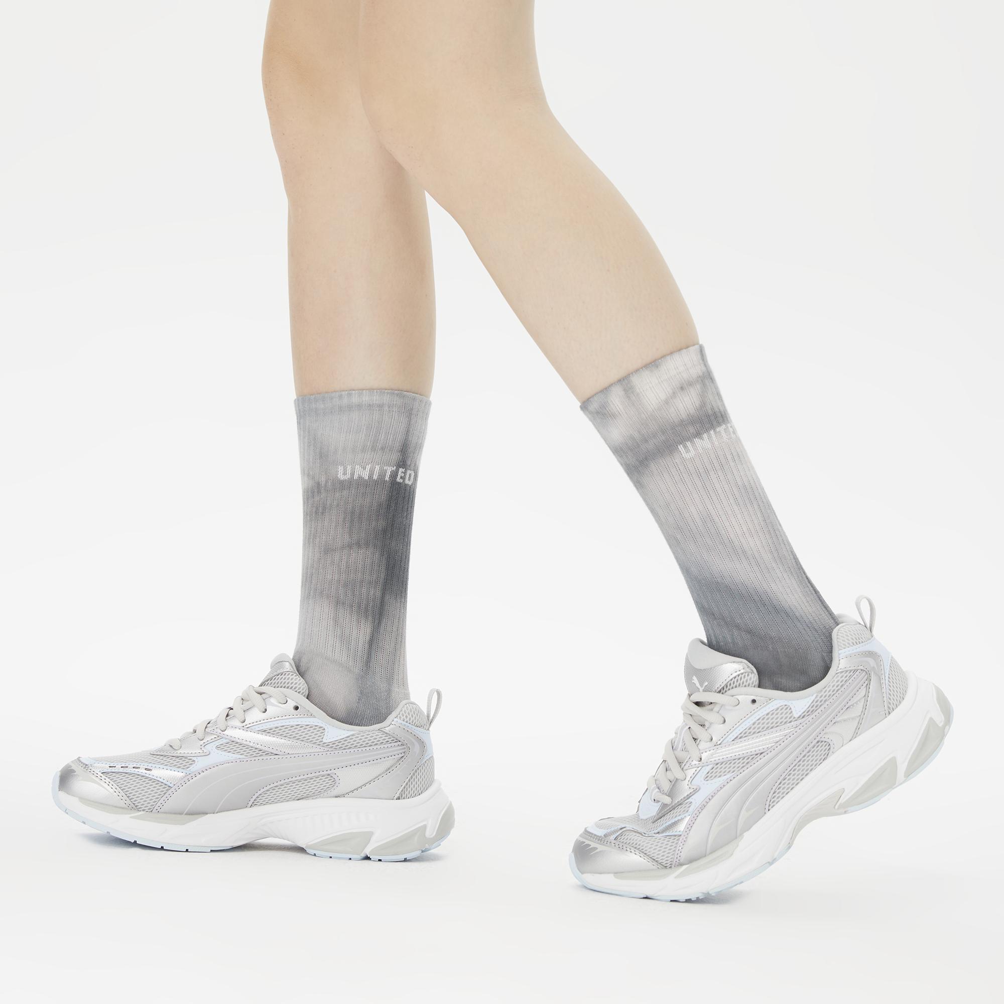 UNITED4 Unisex Gri/Yeşil 2'li Çorap