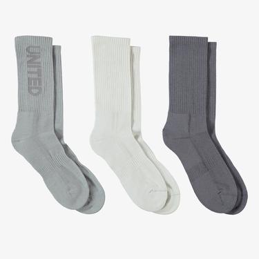  UNITED4 Erkek Krem Gri 3'lü Çorap