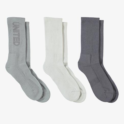  UNITED4 Erkek Krem Gri 3'lü Çorap