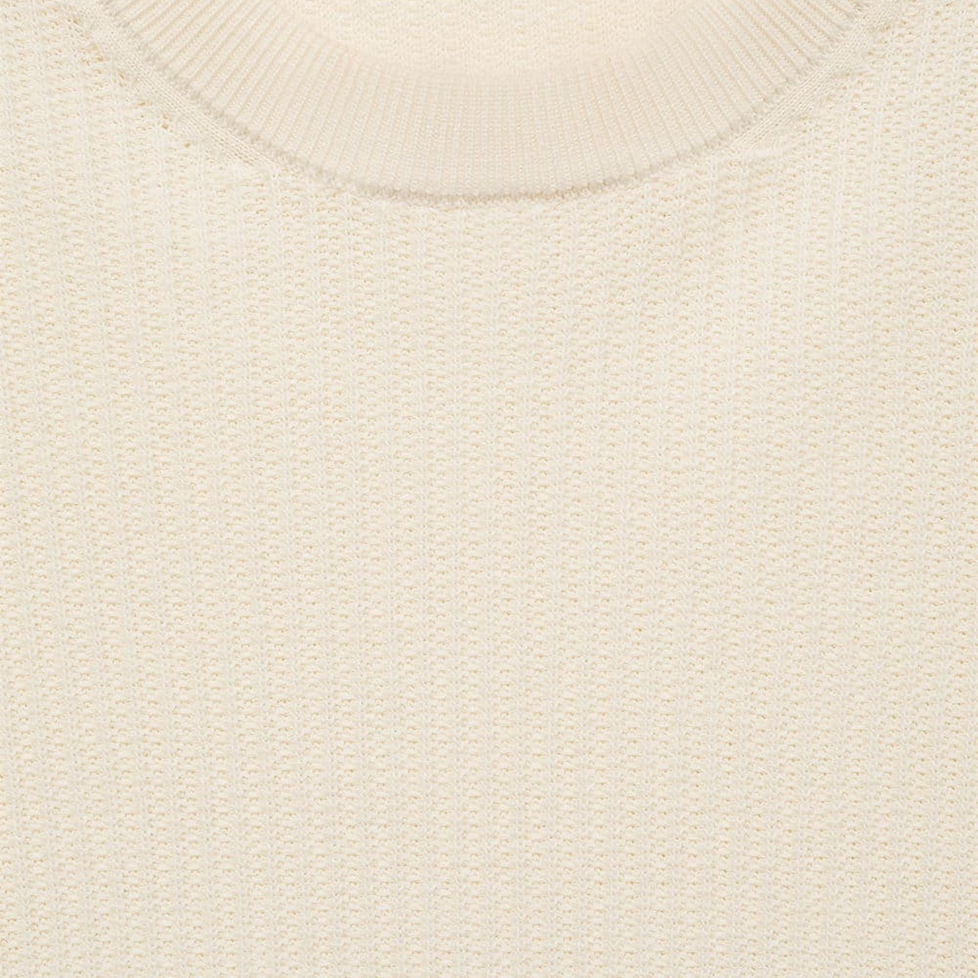 Mango Erkek Ribana Triko Tişört Kırık Beyaz