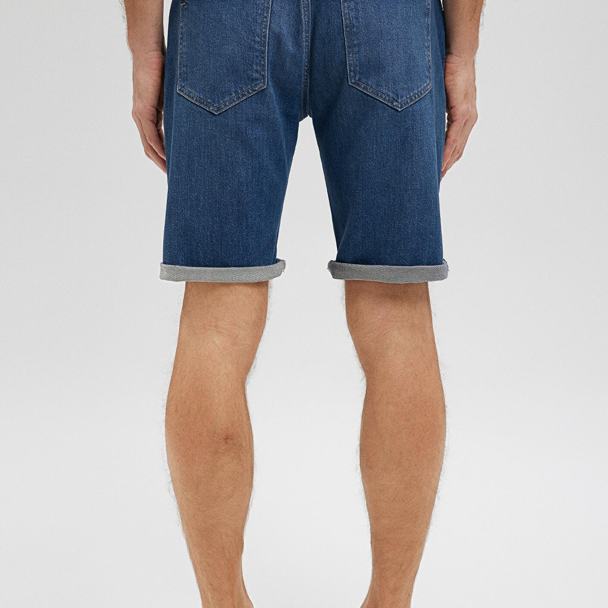 Mavi Brian Street Gölgeli İndigo Mavi Jean Şort 0418487143