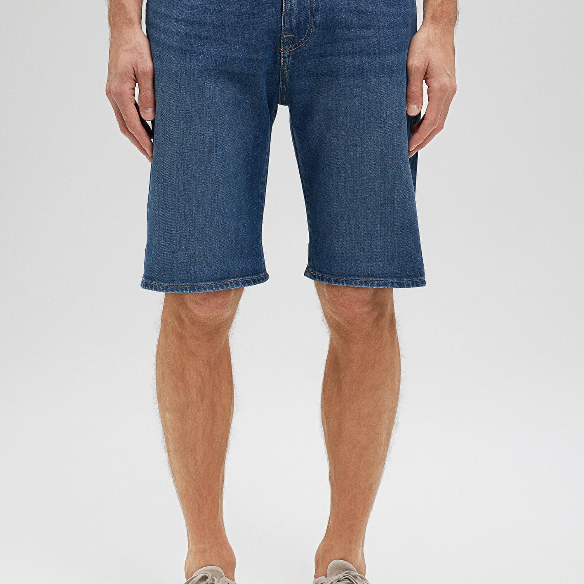 Mavi Brian Street Gölgeli İndigo Mavi Jean Şort 0418487143