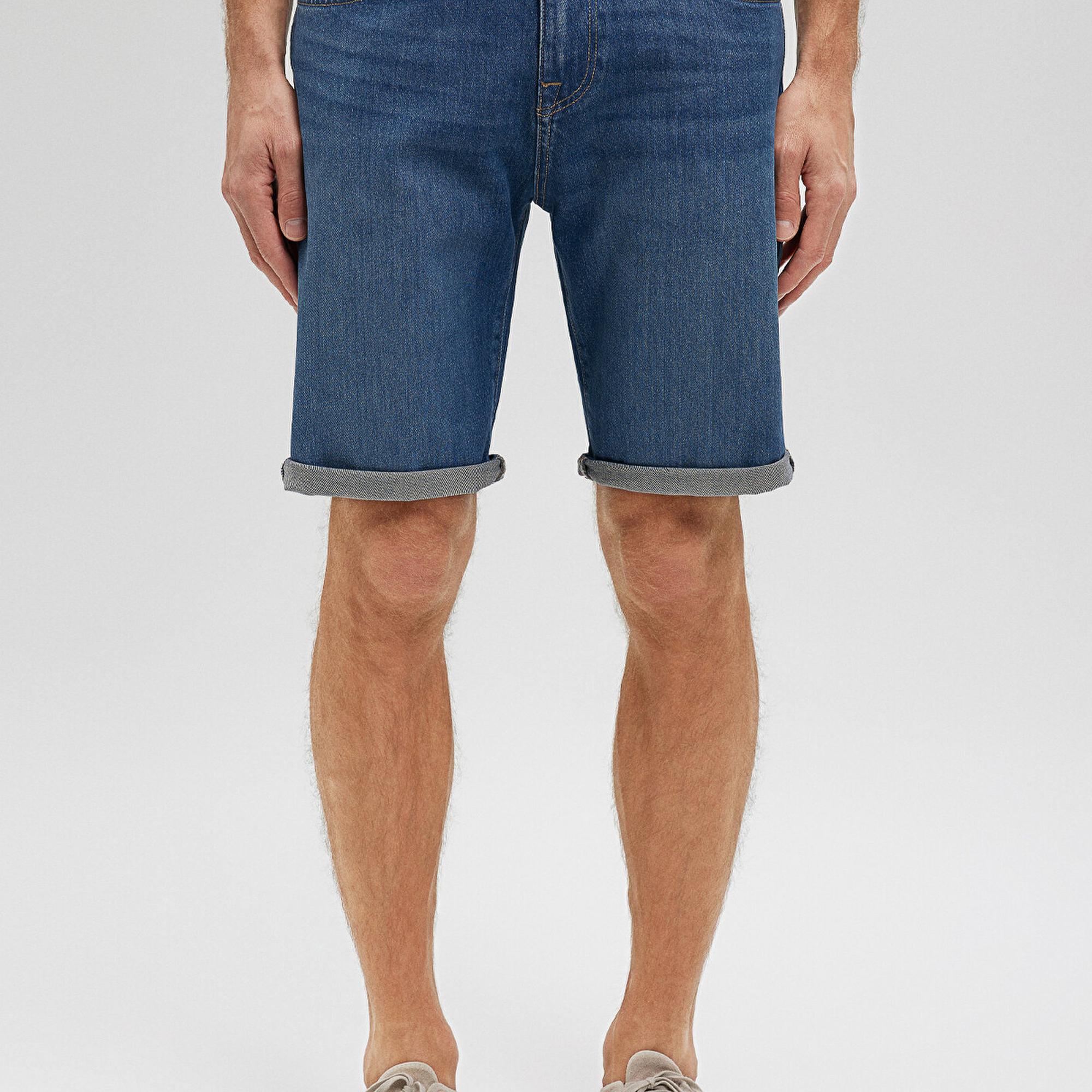 Mavi Brian Street Gölgeli İndigo Mavi Jean Şort 0418487143