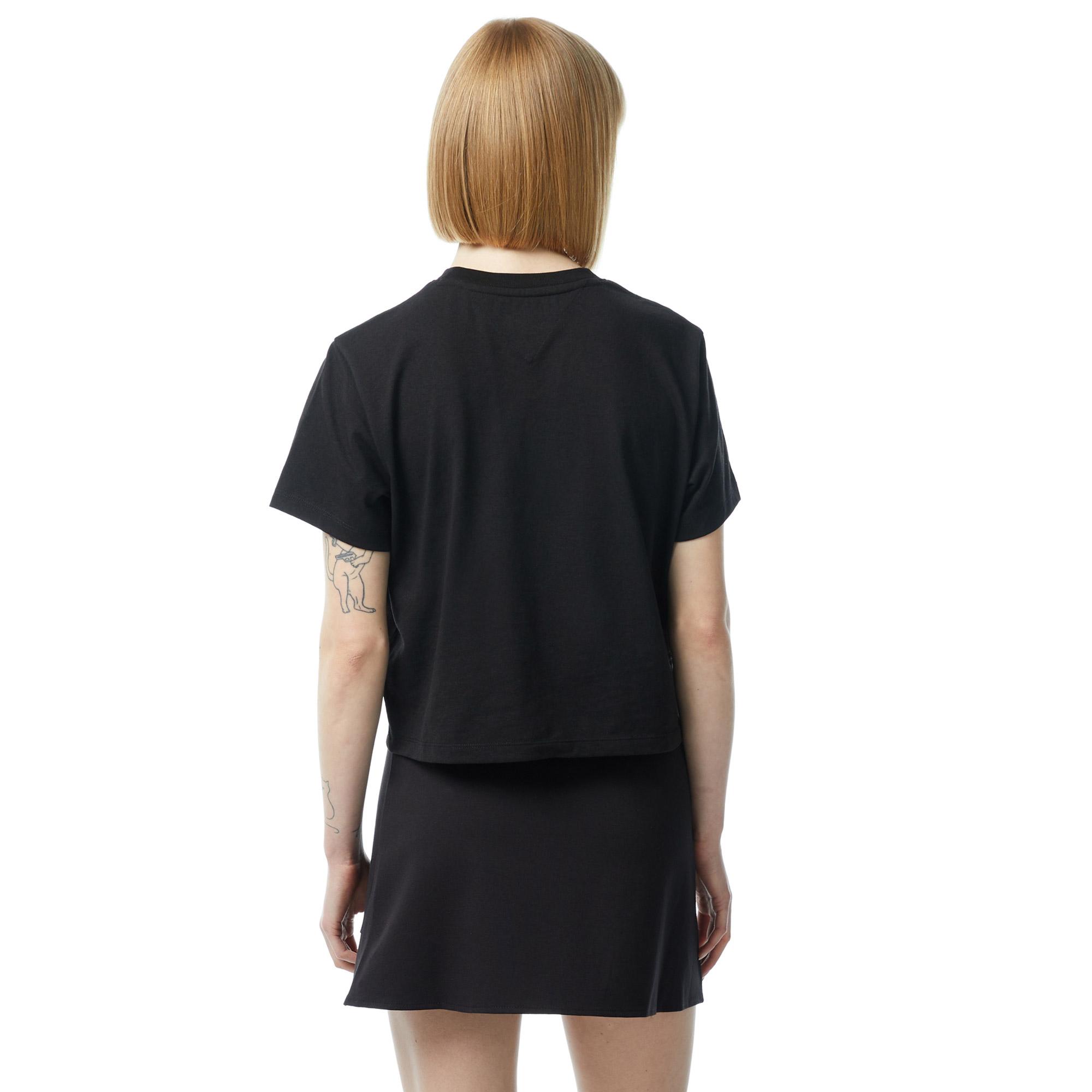 Tommy Jeans Badge Kadın Siyah T-Shirt