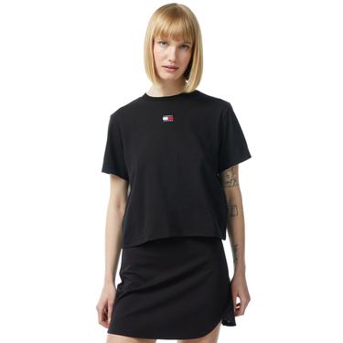  Tommy Jeans Badge Kadın Siyah T-Shirt