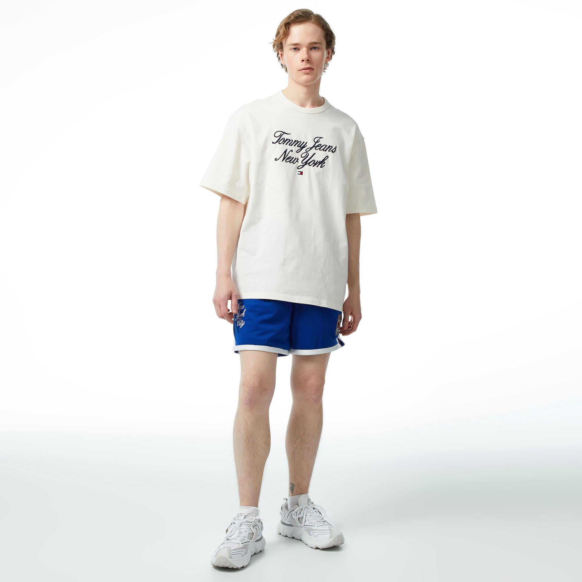 Tommy Jeans Ovz Luxe Serif Tj Ny Erkek Beyaz T-Shirt