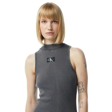  Calvin Klein Jeans Woven Label Kadın Gri Elbise