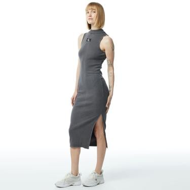  Calvin Klein Jeans Woven Label Kadın Gri Elbise