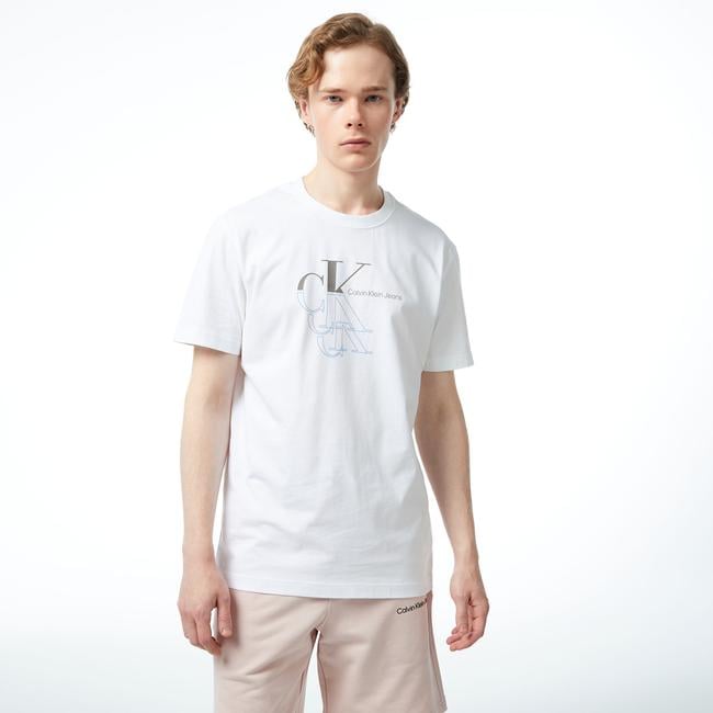  Calvin Klein Jeans Meta Minimal Erkek Beyaz T-Shirt