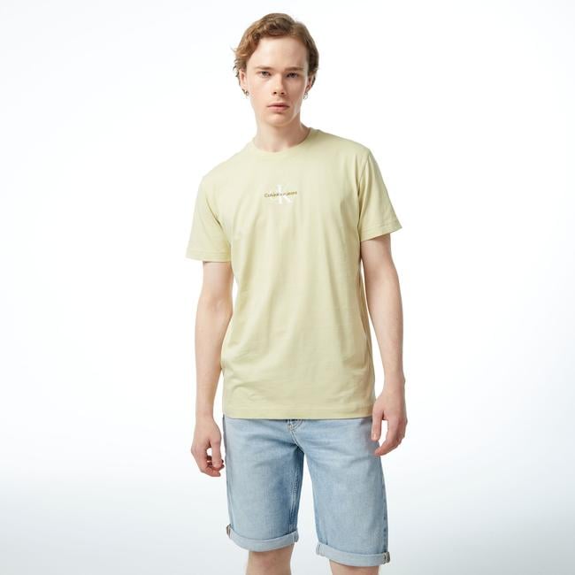  Calvin Klein Jeans Monologo Erkek Yeşil T-Shirt