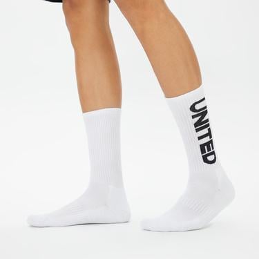  UNITED4 Classic Unisex Beyaz 2'li Çorap