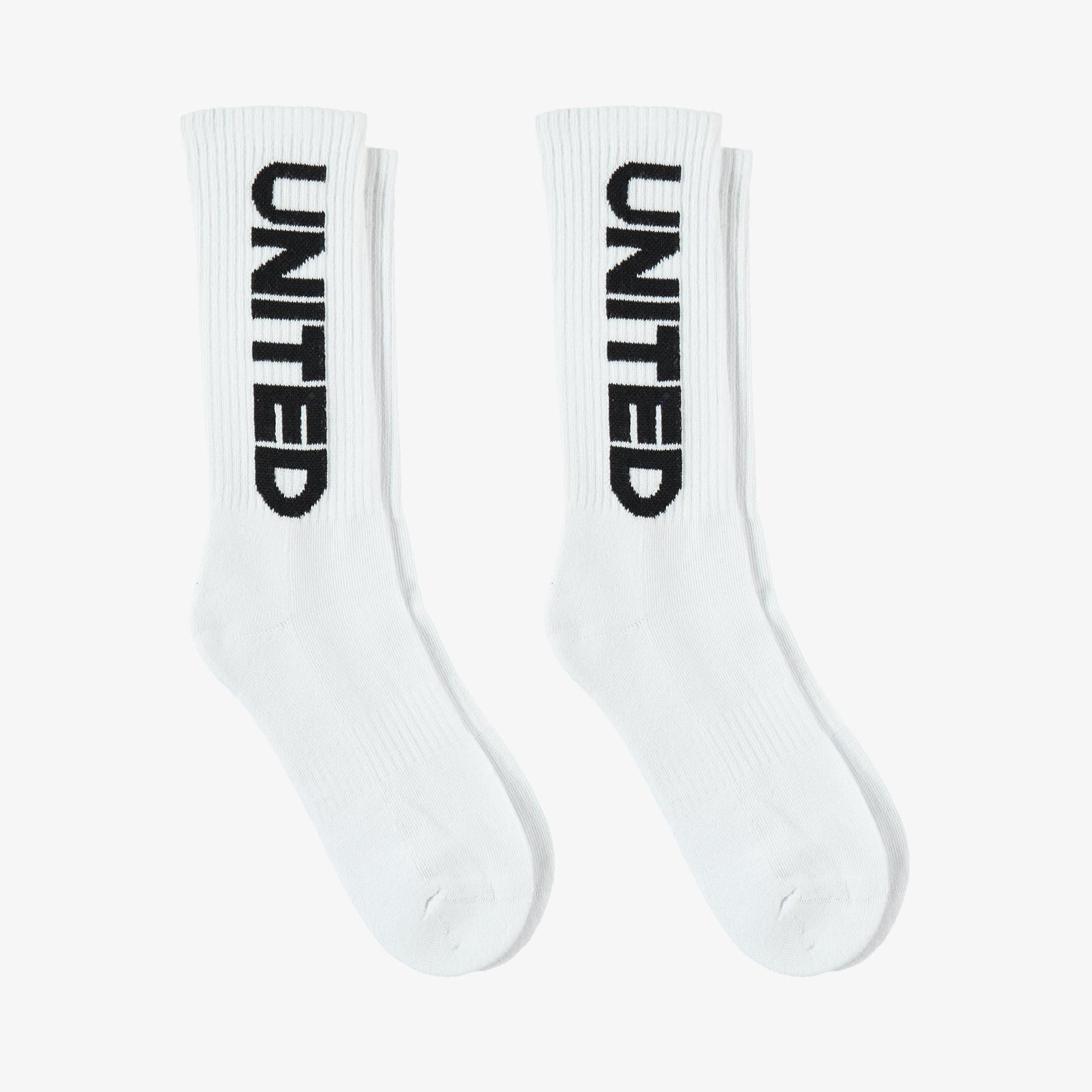 UNITED4 Classic Unisex Beyaz 2'li Çorap