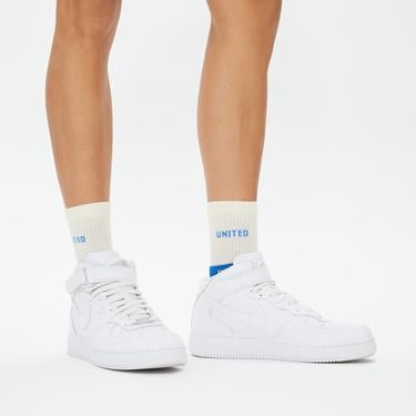  UNITED4 Erkek Beyaz/Mavi 2'li Çorap