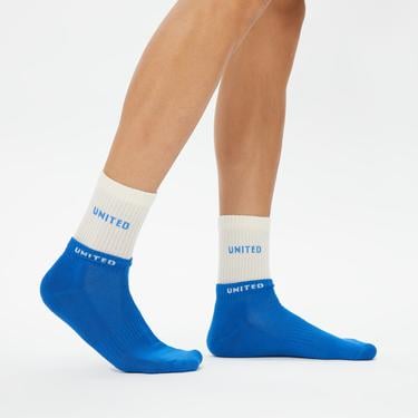  UNITED4 Erkek Beyaz/Mavi 2'li Çorap