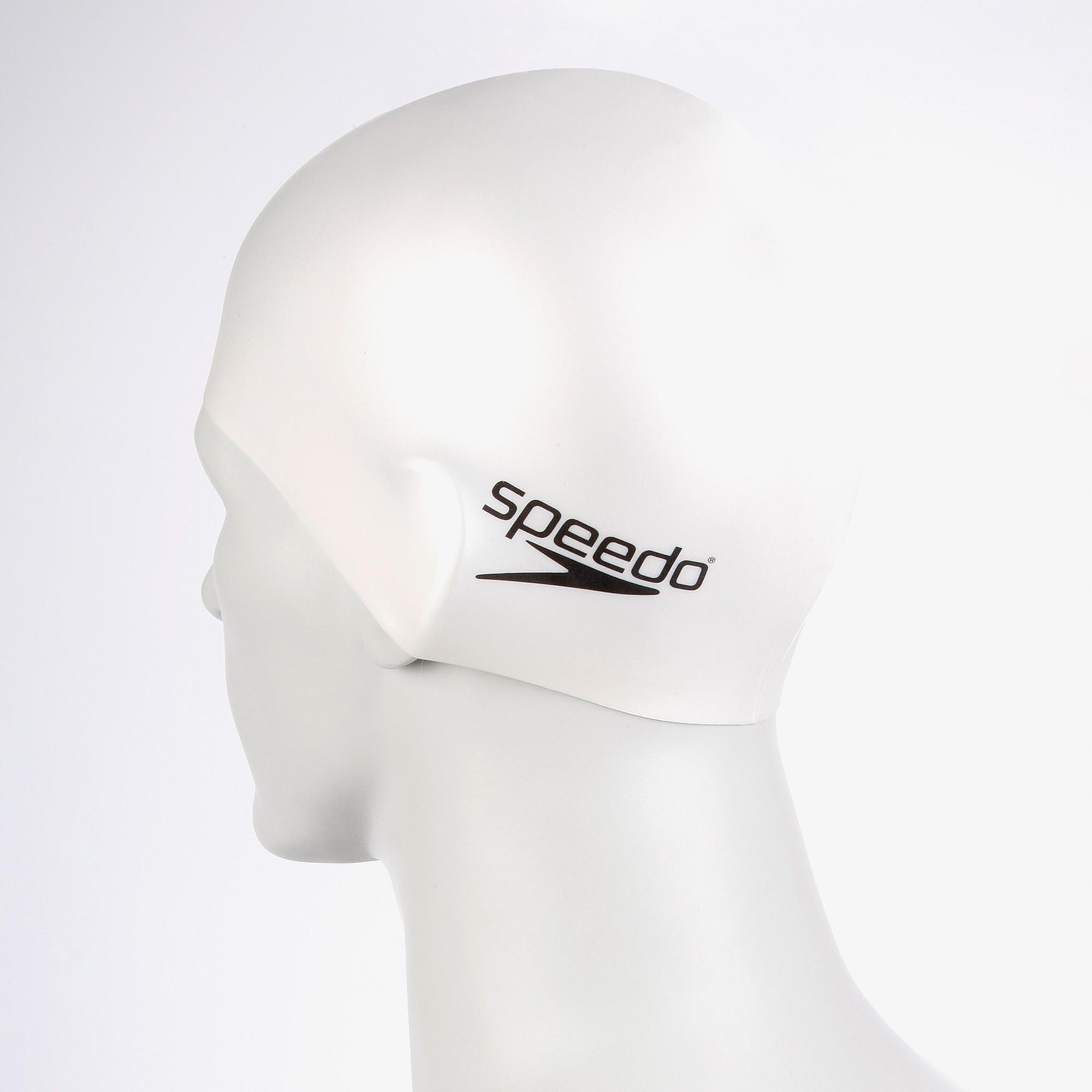 Speedo Plain Flat Silicon Unisex Beyaz Yüzücü Bonesi