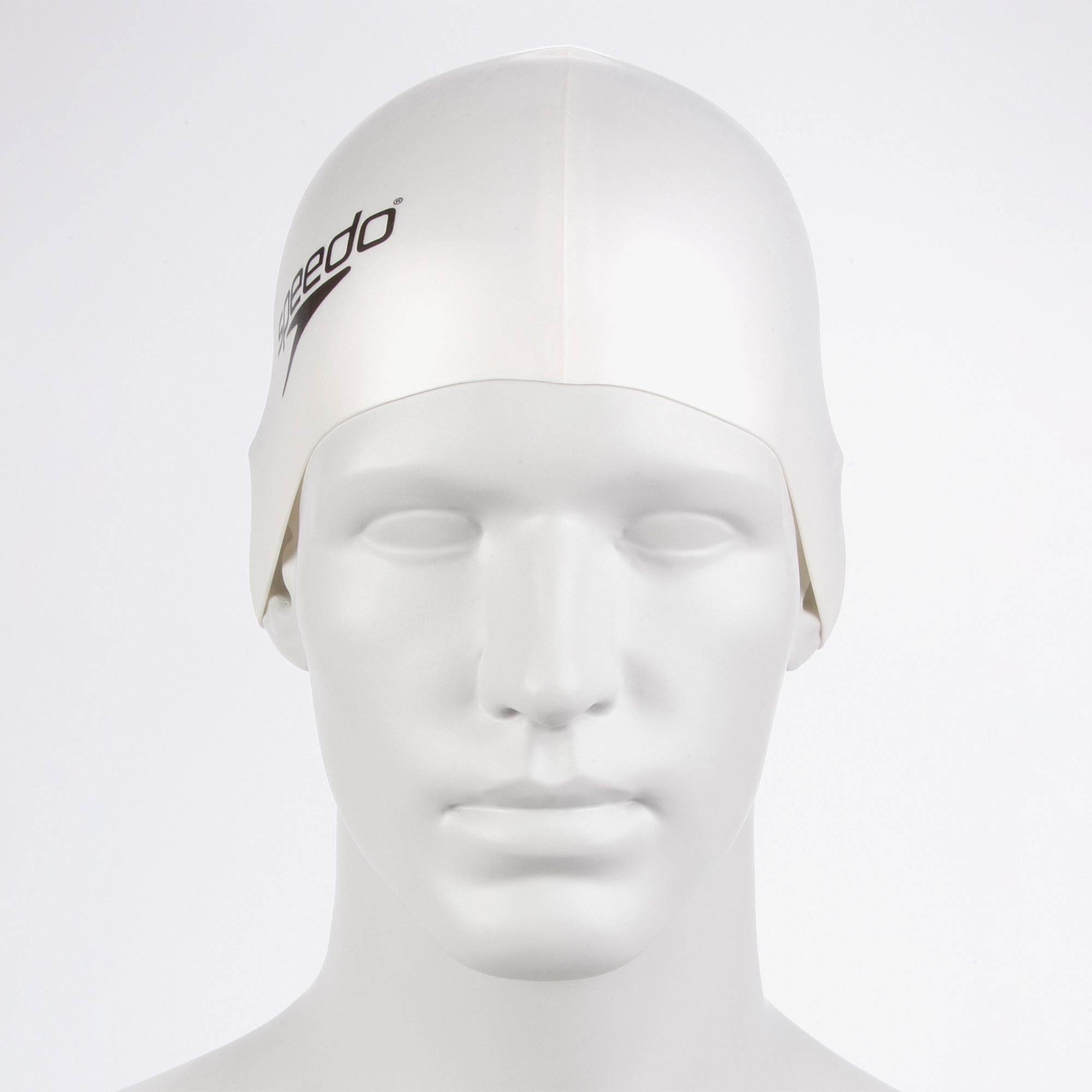 Speedo Plain Flat Silicon Unisex Beyaz Yüzücü Bonesi