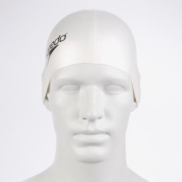  Speedo Plain Flat Silicon Unisex Beyaz Yüzücü Bonesi