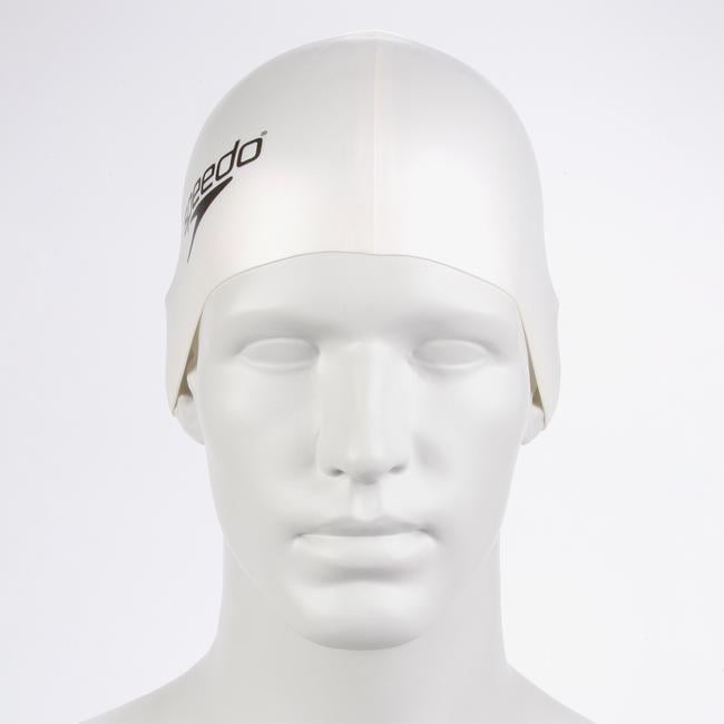  Speedo Plain Flat Silicon Unisex Beyaz Yüzücü Bonesi