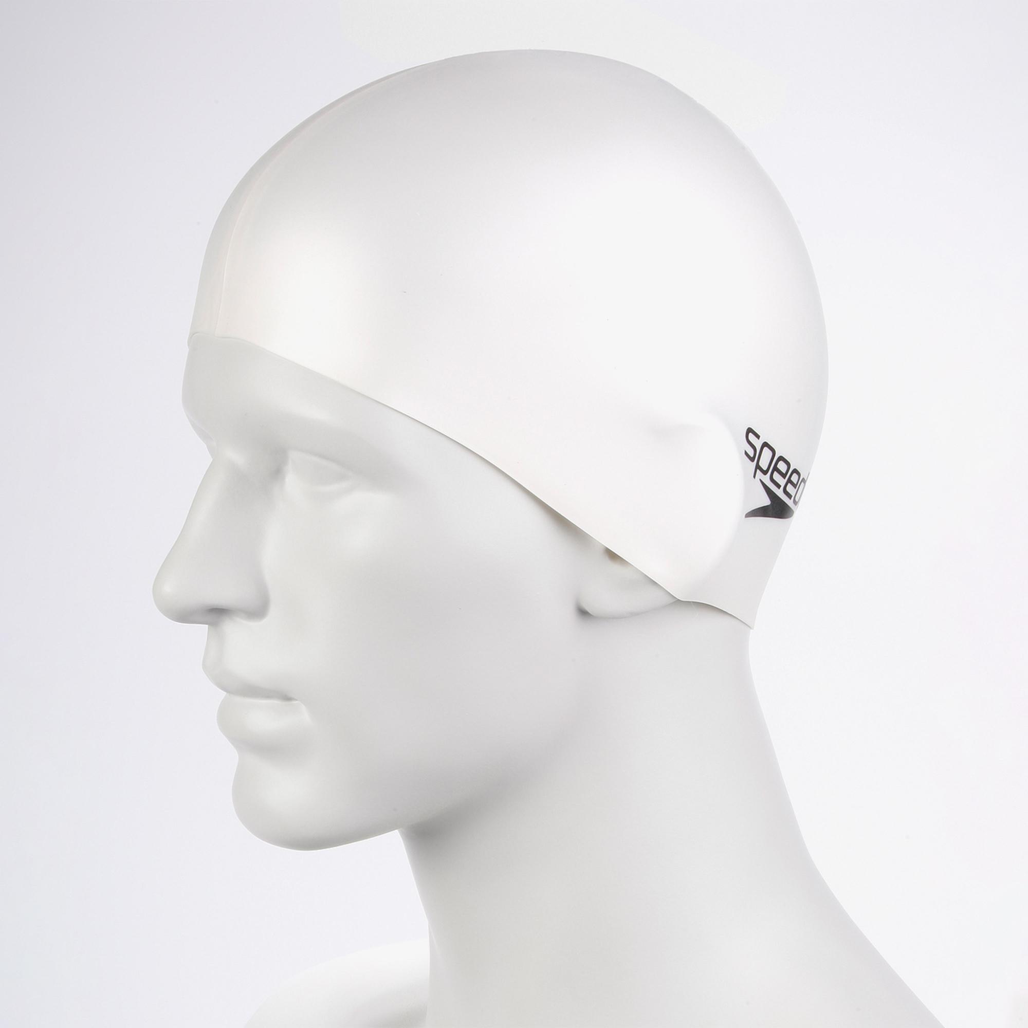 Speedo Plain Flat Silicon Unisex Beyaz Yüzücü Bonesi