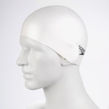  Speedo Plain Flat Silicon Unisex Beyaz Yüzücü Bonesi