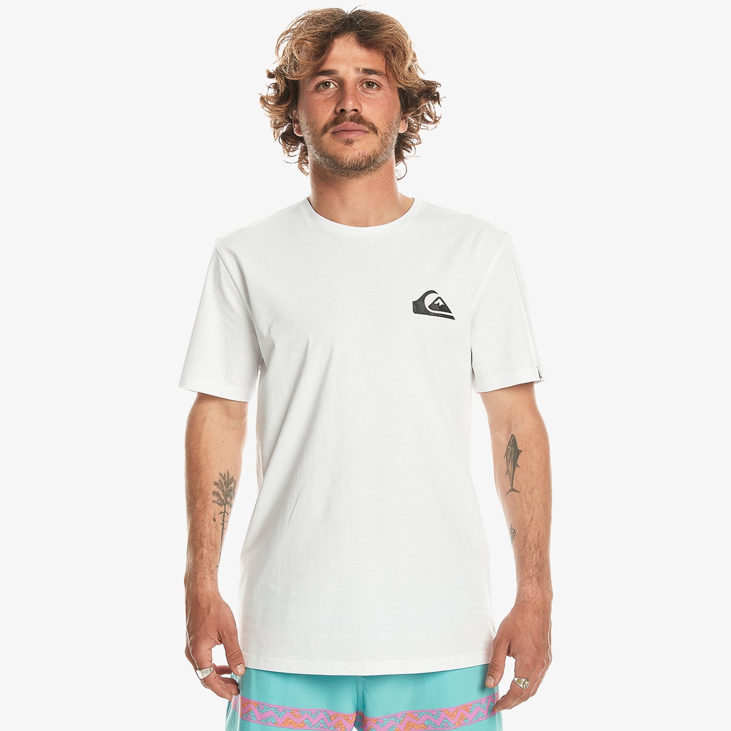  Quiksilver Mini Logo Erkek Beyaz Günlük T-Shirt