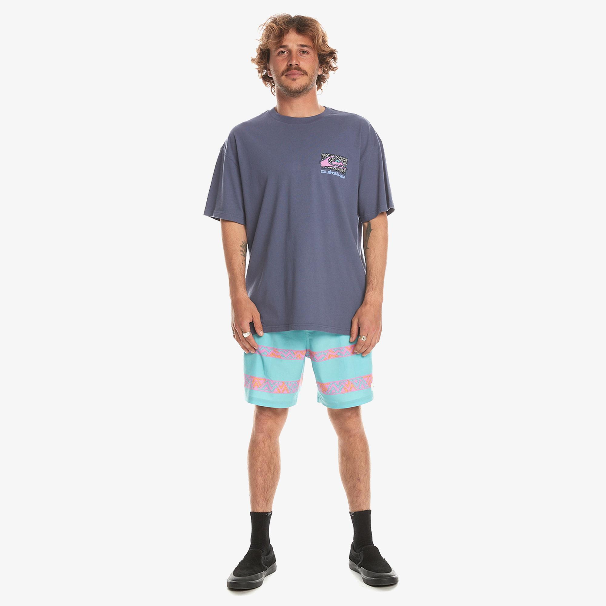 Quiksilver Spin Cycle Erkek Mavi Günlük T-Shirt