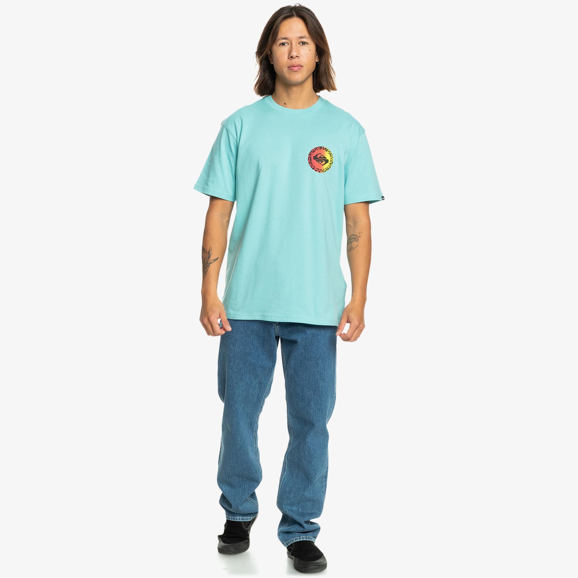 Quiksilver Long Fade Erkek Mavi Günlük T-Shirt