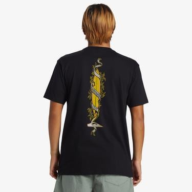  Quiksilver Step Up Erkek Siyah Günlük T-Shirt