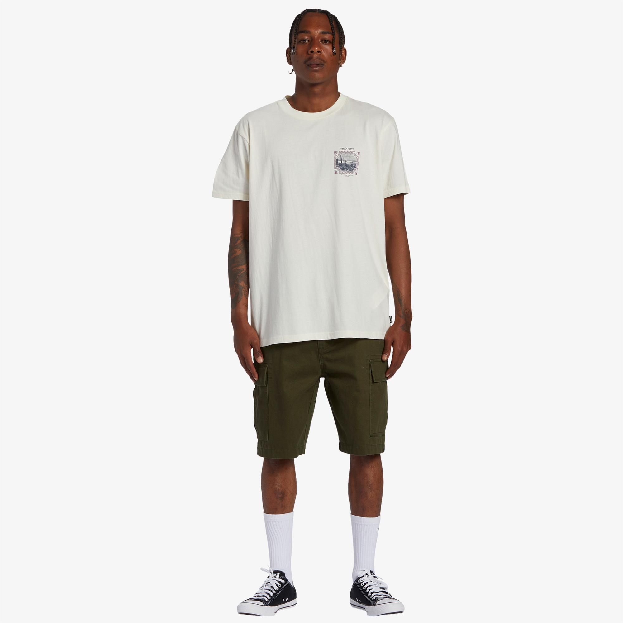 Billabong Crossed Up Erkek Bej Günlük T-Shirt