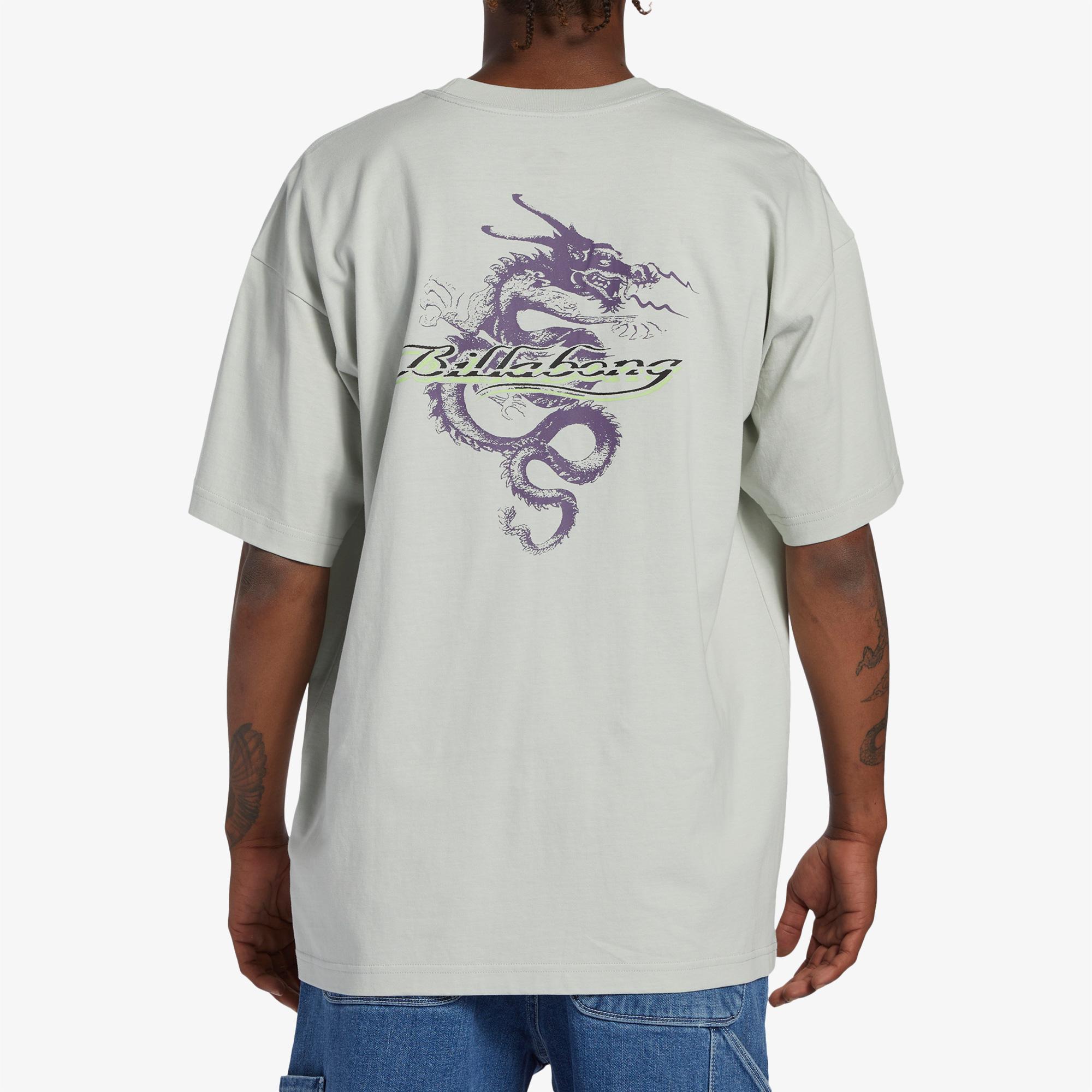 Billabong Enter The Drago Erkek Gri Günlük T-Shirt