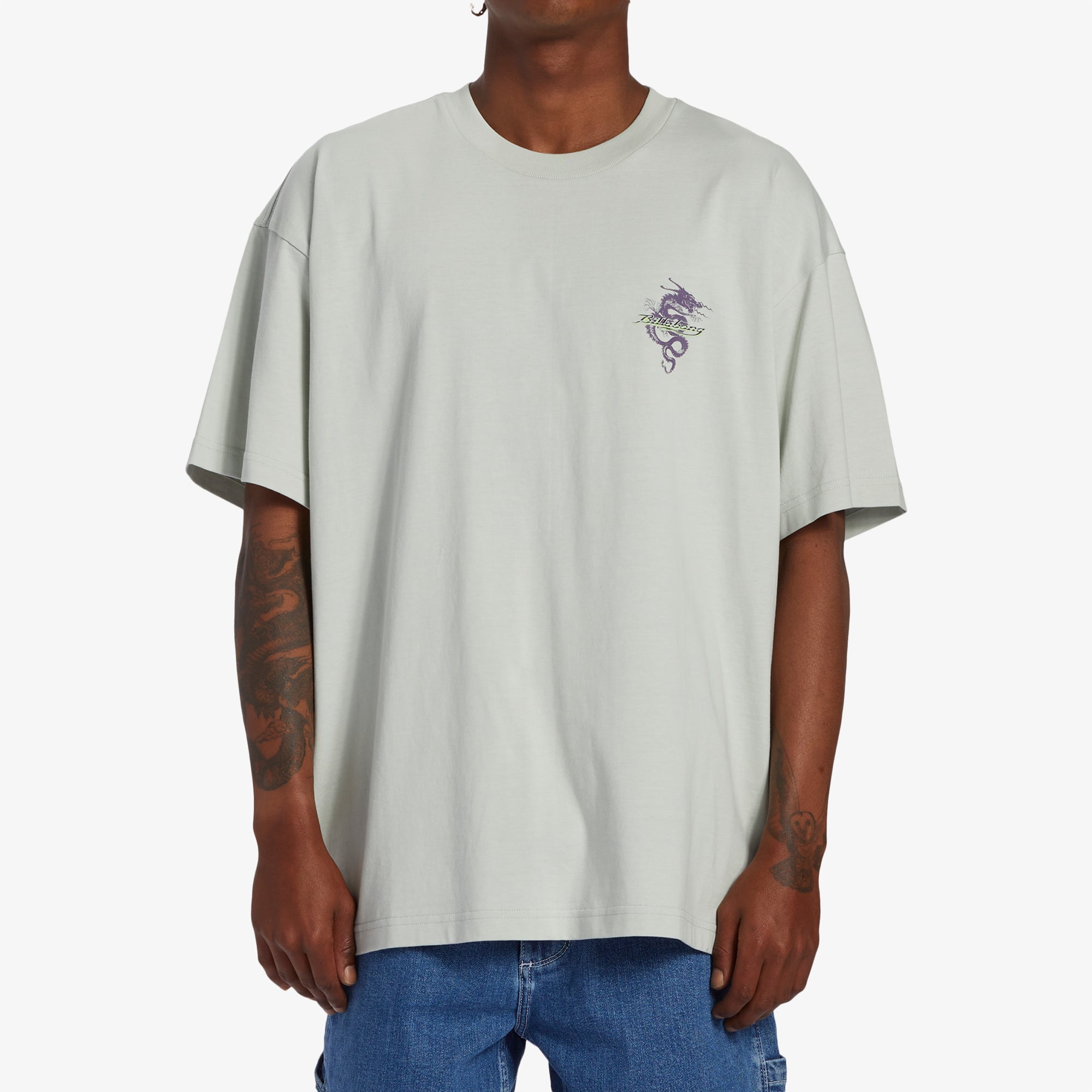  Billabong Enter The Drago Erkek Gri Günlük T-Shirt