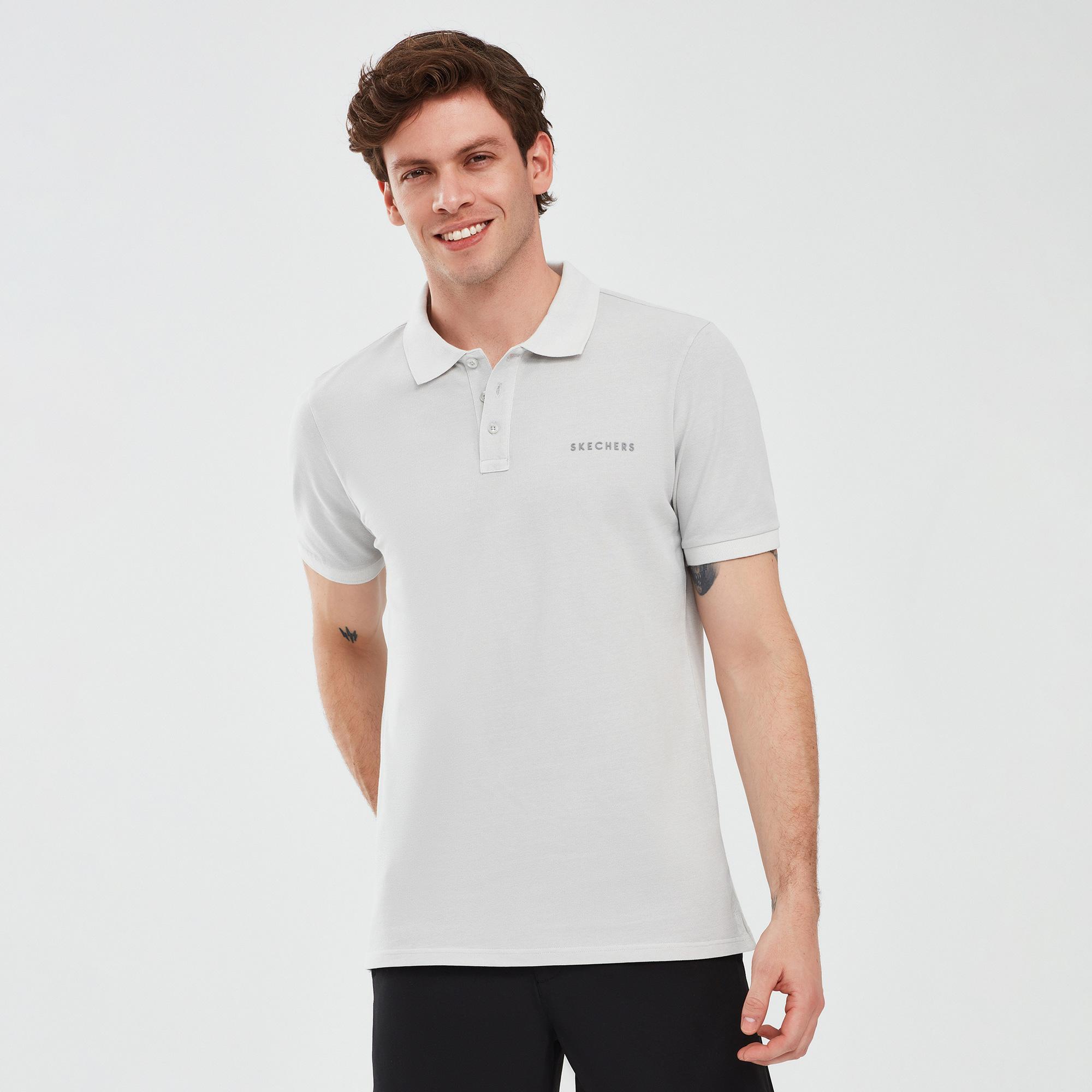 Skechers Organic Erkek Beyaz Günlük Polo T-Shirt