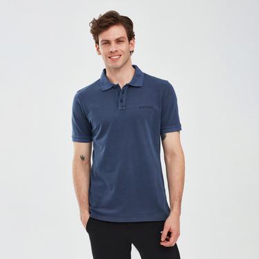  Skechers Organic Erkek Mavi Günlük Polo T-Shirt